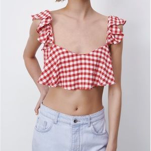 Zara cropped gingham top